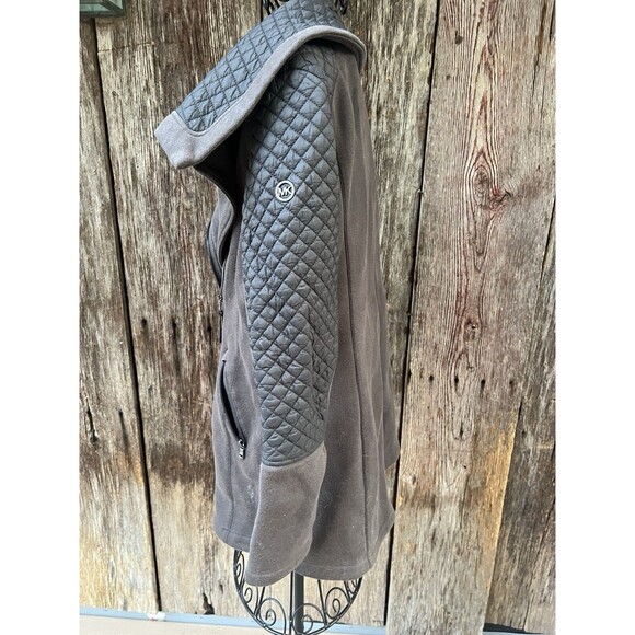 MICHAEL KORS Jacket Small Gray Coat Quilted Full Zip Logo - Picture 5 of 7